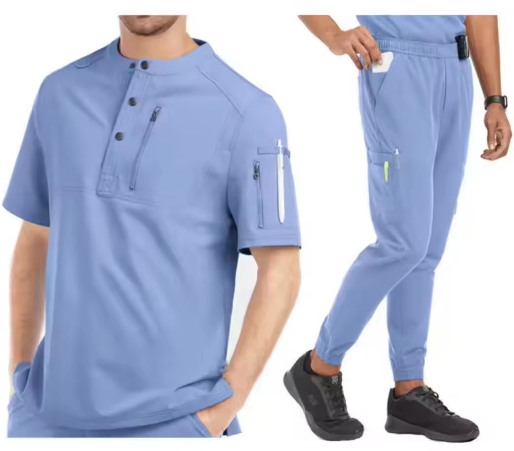 CoreDuty Wear Men's Scrubs Set - Ceil Blue