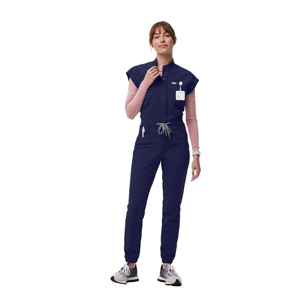 CoreDuty Wear Women's Scrubs Jumpsuit - Navy Blue
